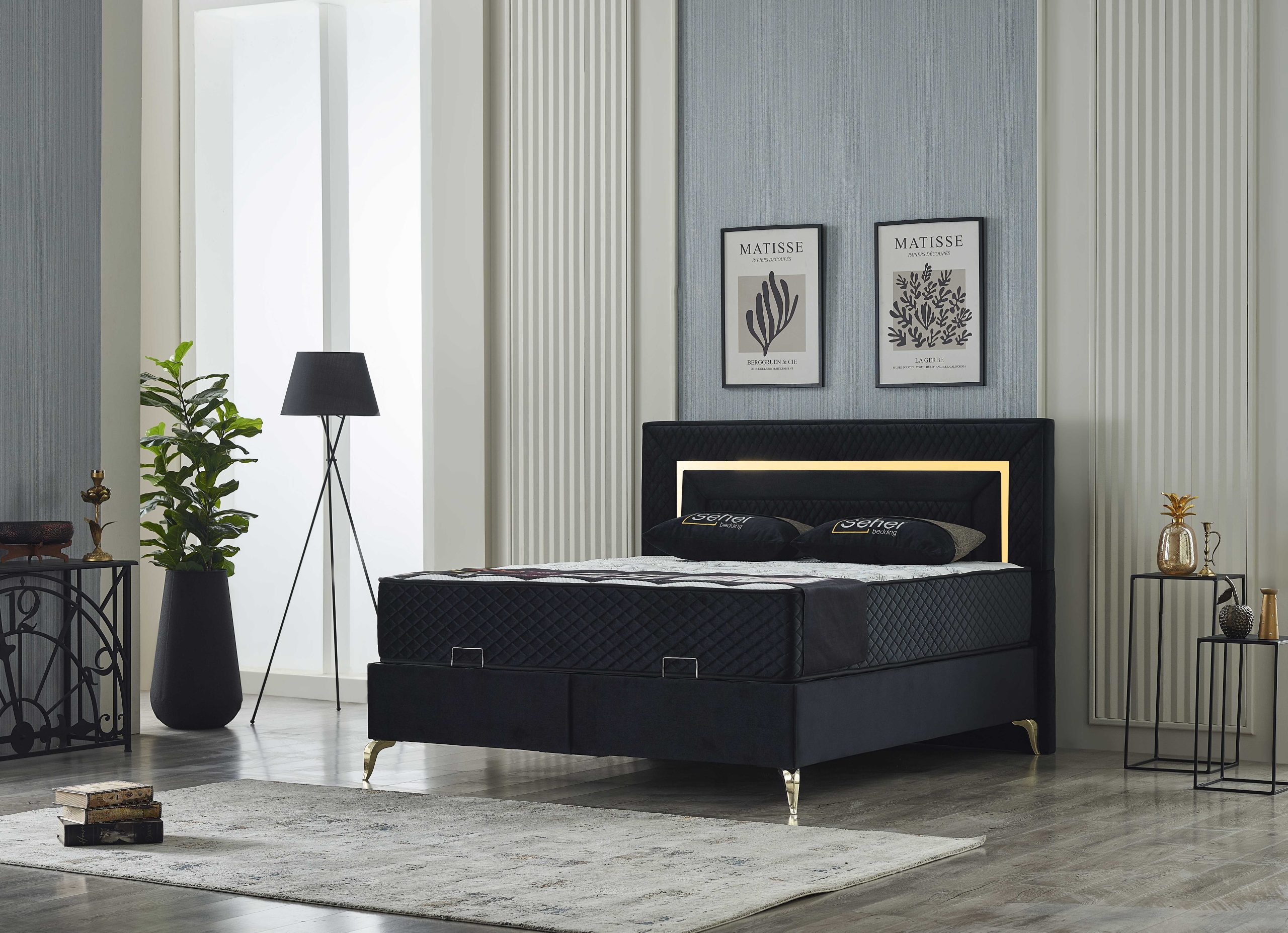 48407-1 Pandora 180x200 Box-Spring Bed Set - Görsel 1