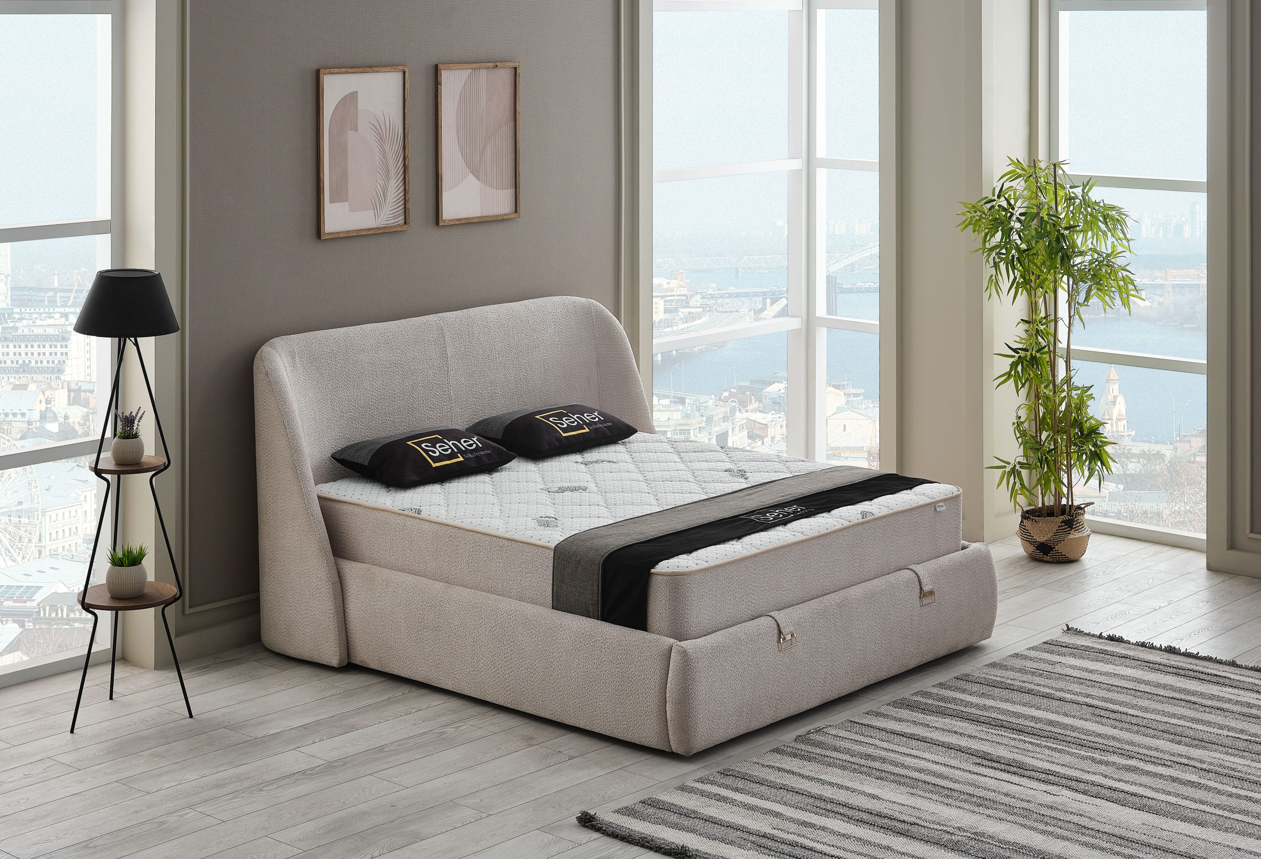 61518-1 Ocean 180x200 Box-Spring Bed Set - Görsel 1