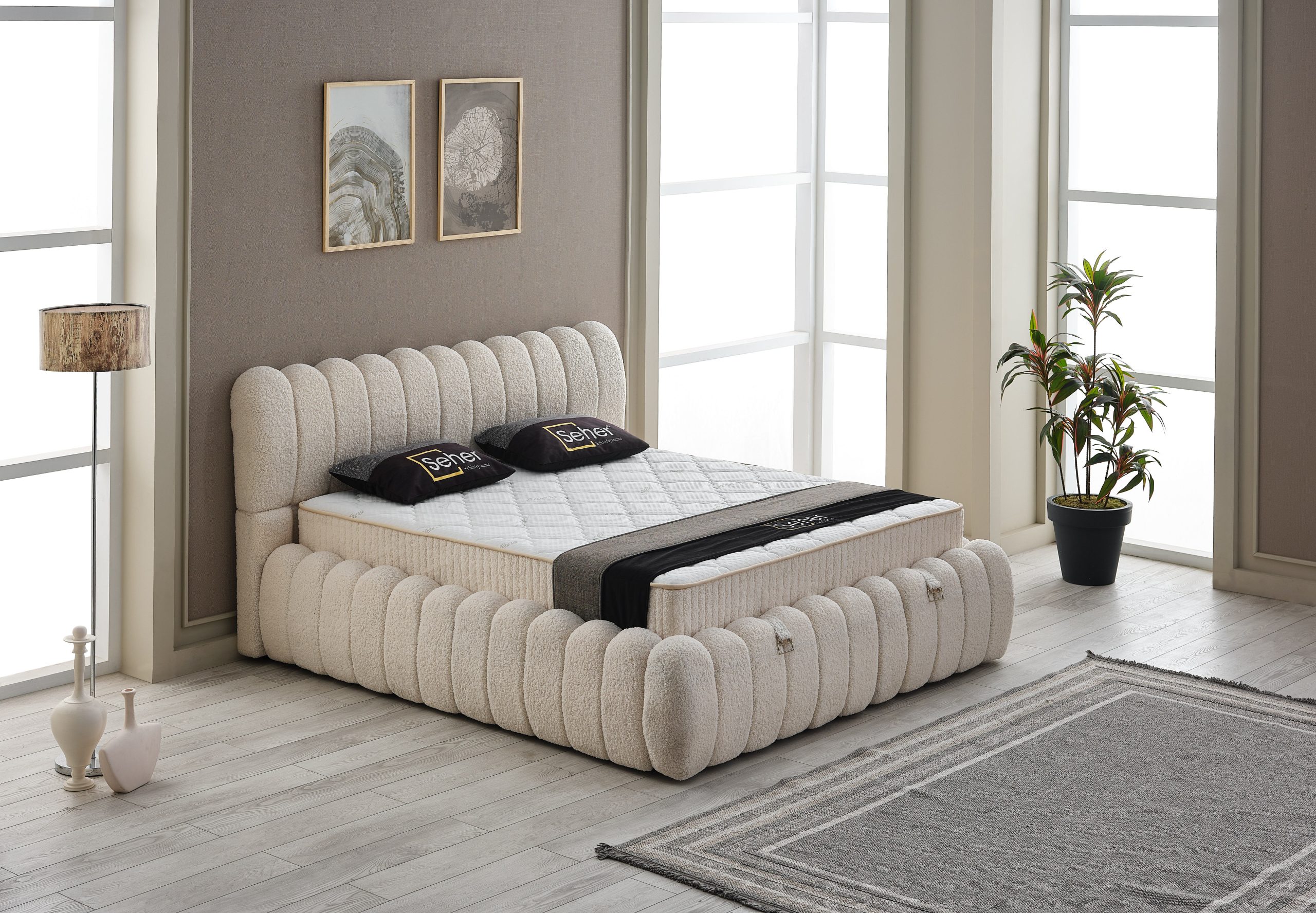 61580-1 Ola 160x200 Box-Spring Bed Set - Görsel 1